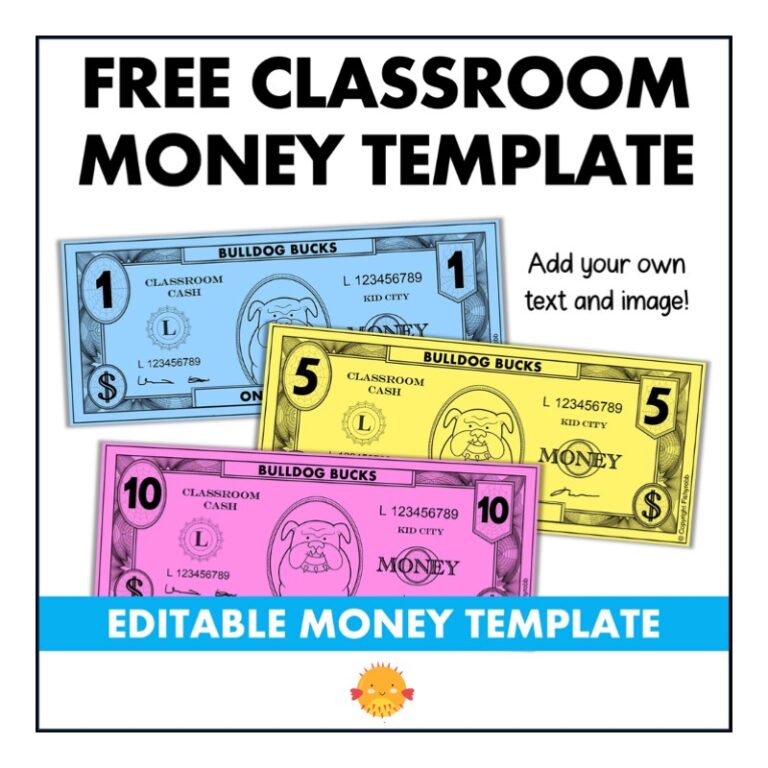 free printable classroom money