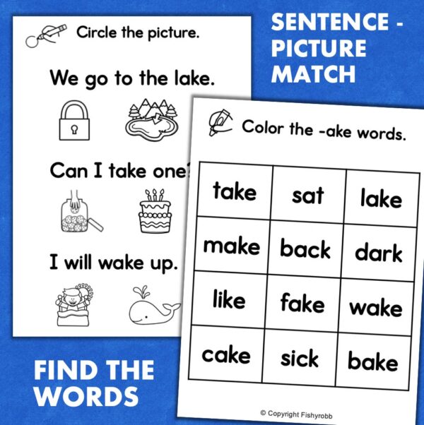 CVCe word families printable books