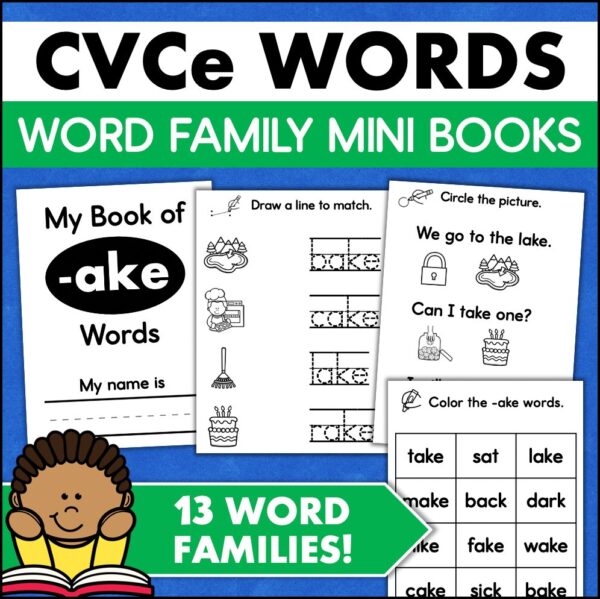 CVCe word families mini book