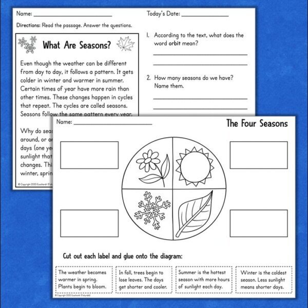 weather and seasons worksheets