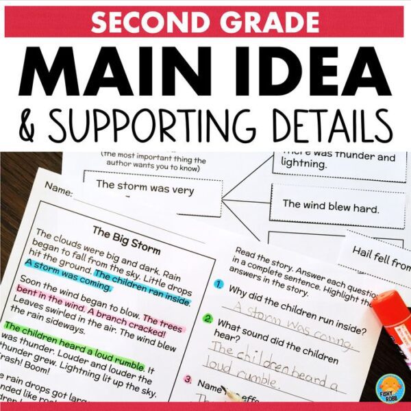 main idea and supporting details worksheets