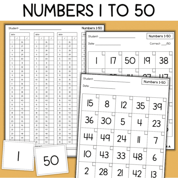 number recognition assessments