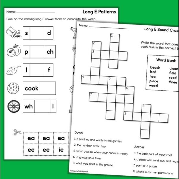 Long E Vowel Teams worksheets