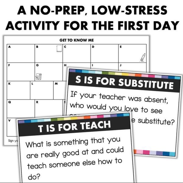 first day back to school iceabreaker activity