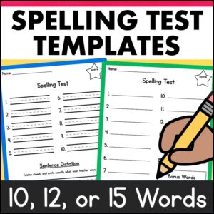 blank spelling test templates