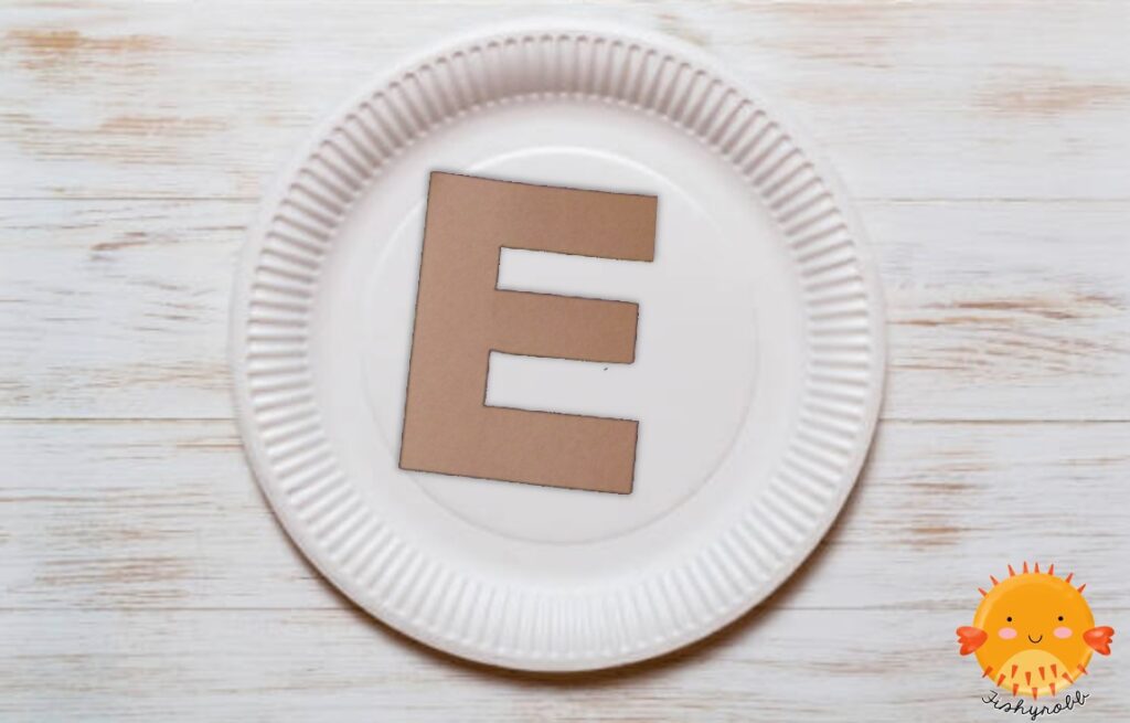 brown e on plate