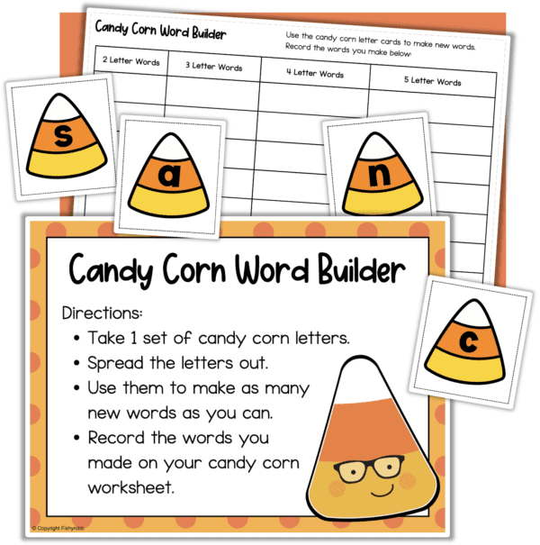 candy corn day word building