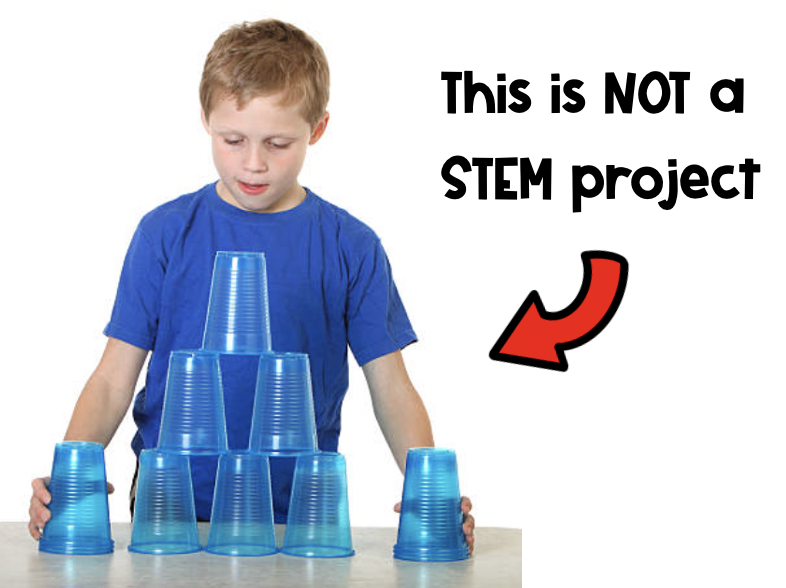 Cup stacking is not a stem challenge for elementary students