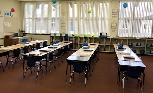 desks in rows