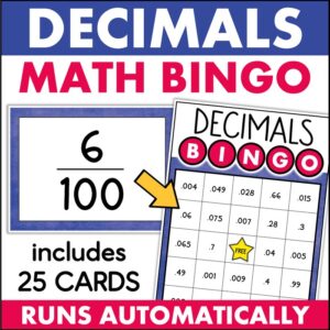 fractions as decimals bingo