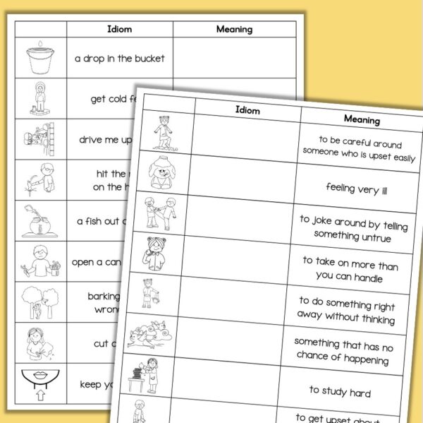 idioms worksheets