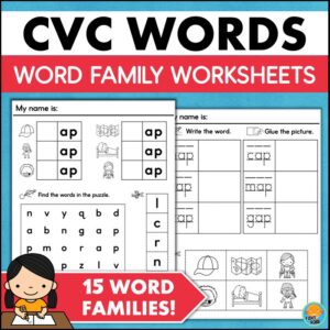 cvc word families worksheets