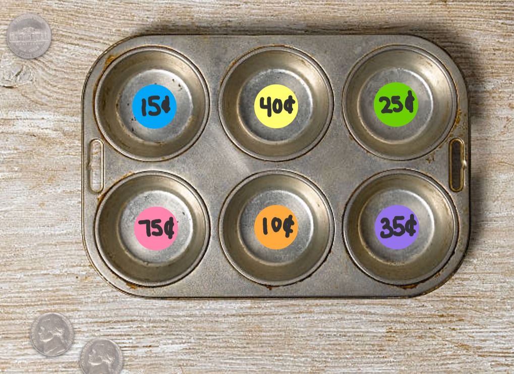 muffin tin activities to teach counting money