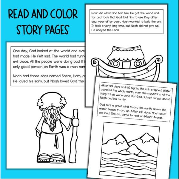 noah's ark printable story for kids