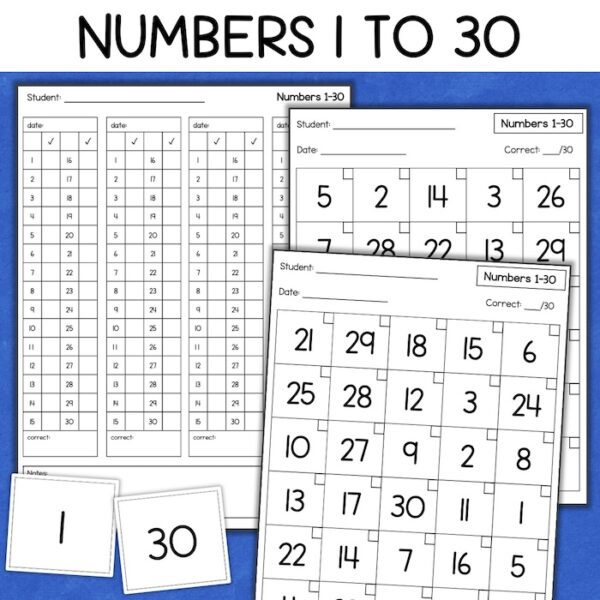 number recognition assessments