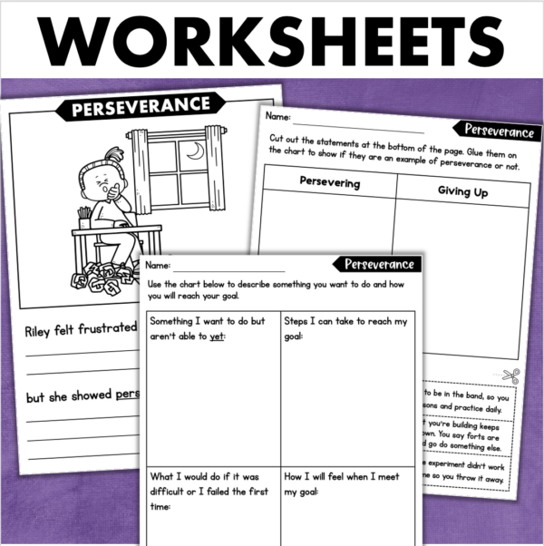 teaching perseverance worksheets