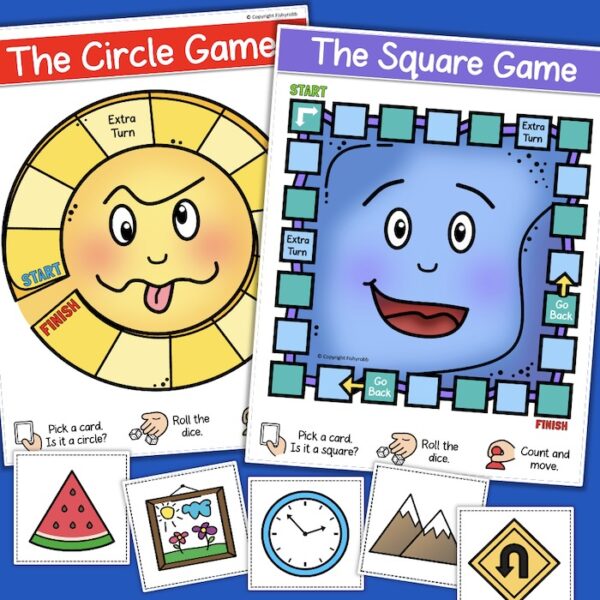 2D shape games circle square