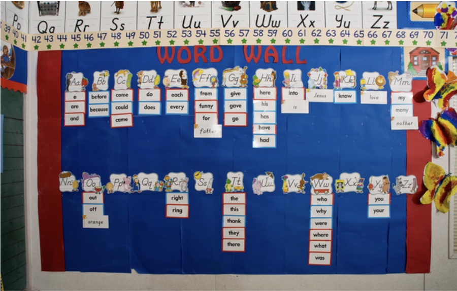 word wall in classroom