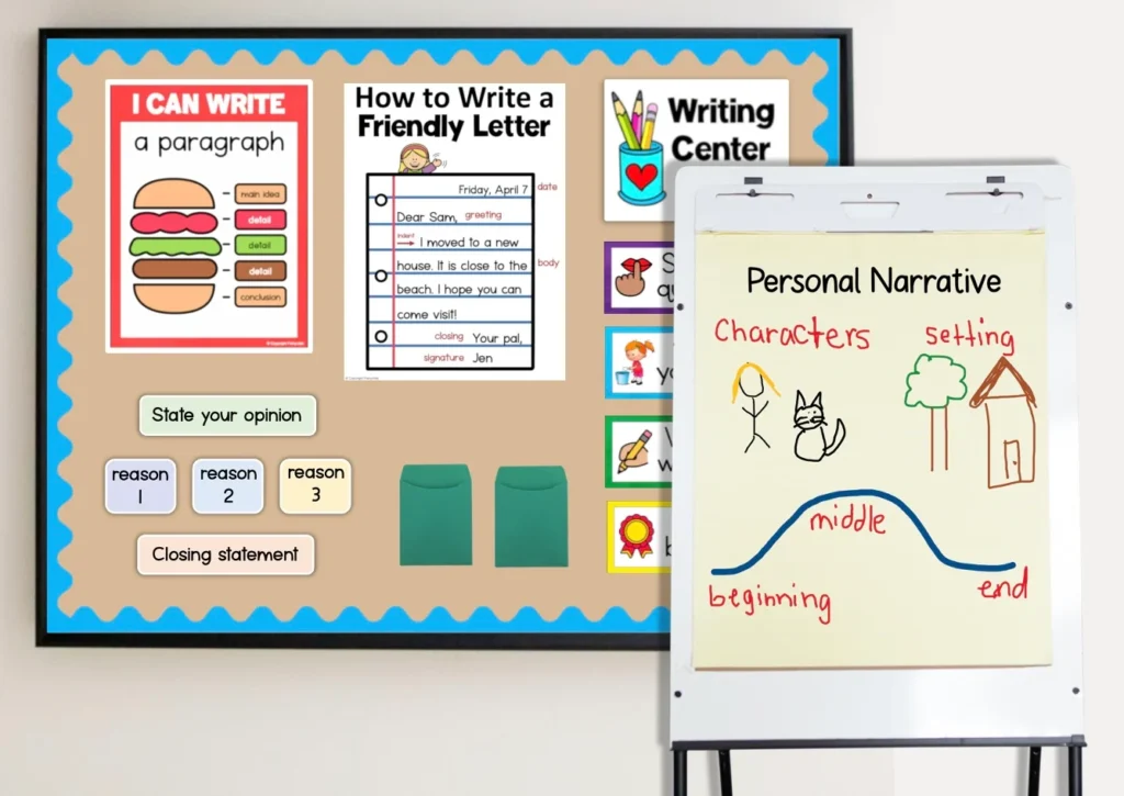 anchor charts to use when setting up a writing center