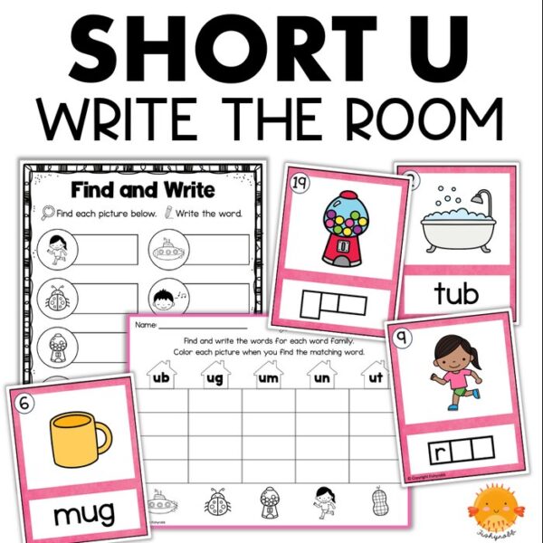 short u cvc words write the room