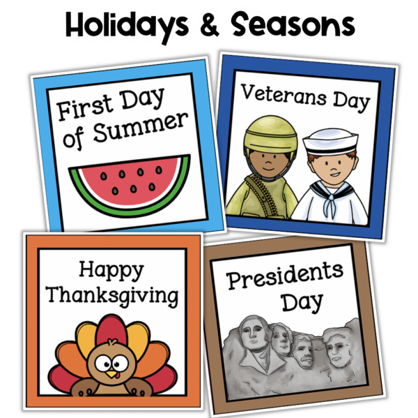 holidays calendar cards