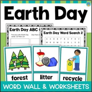 earth day word wall and worksheets