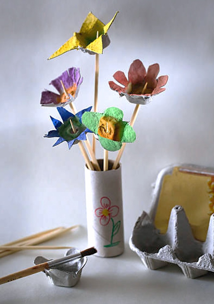 flowers made from recycled materials