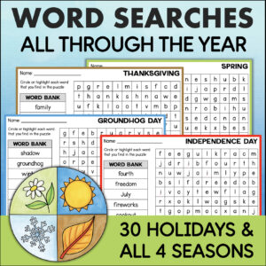 holiday word searches