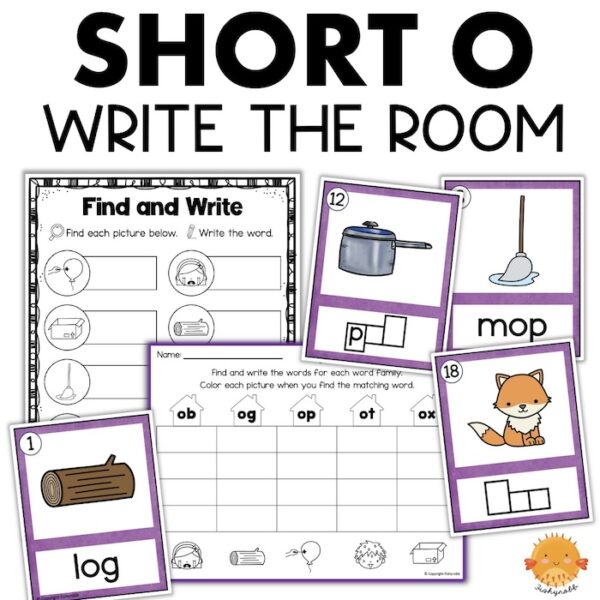 short o cvc words write the room