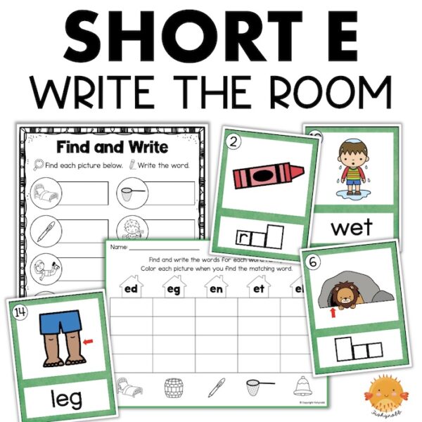 short e cvc words write the room