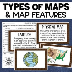 types of maps map skills geography posters