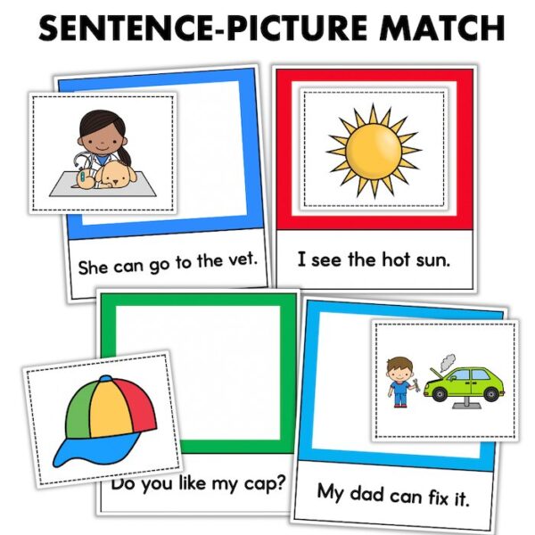 kindergarten sight word sentences centers